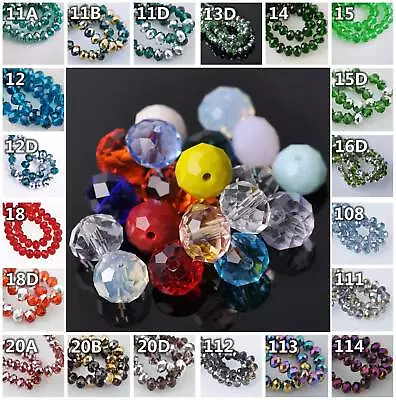 60pcs 8mm Rondelle Faceted Crystal Glass Loose Spacer Beads Lot Jewelry Findings • $3.58