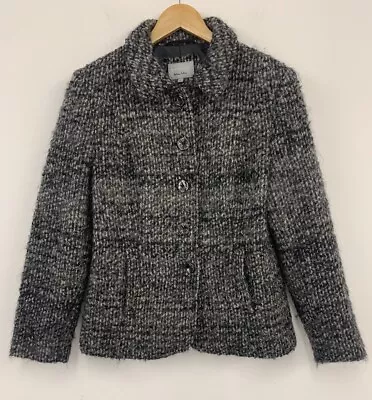 Marks & Spencer Per Una Boucle Jacket Collared Black Mix UK 12 • £17