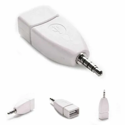 AUX Audio 3.5mm Male Plug To USB 2.0 Female Converter Adapter Jack MP3 Car Parts • $2.99