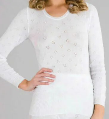 £6.75 • Buy Ladies THERMAL Long Sleeve SPENCER Vest  Black & White Size  M-XXXL