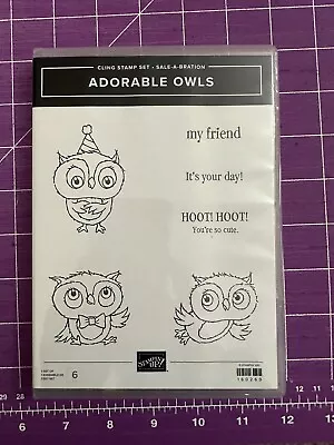 Stampin Up ADORABLE OWLS Cling Rubber Sale-A-Bration Stamp Set Of 6 BNIP Retired • $4