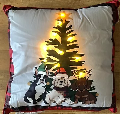 Christmas Tree Dog Light Up Pillow Dachshund Boston Terrier Lab/Golden Retriever • $29.74