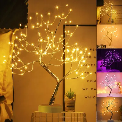 £15.47 • Buy LED Bonsai Twig Tree Lights Light Up Christmas Tree Table Lamp Xmas Snowflake