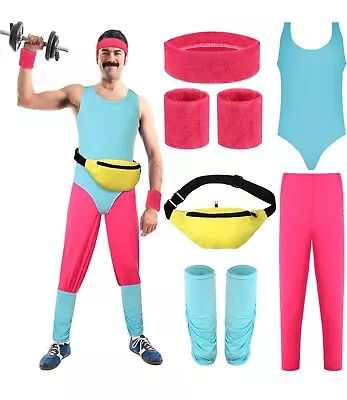 Men’s 80’s Workout Costume Cosplay XL  • $14.99