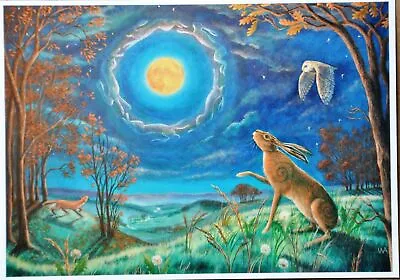 Hare Moon Wife Mum Goddess Pagan Wendy Andrew Card Ostara Easter Solstice Fox • £2.89