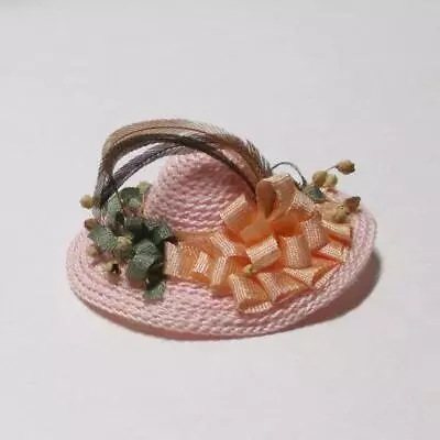 Girl's Hat Decorated Pale Pink For Display DOLLHOUSE Miniature • $5.25