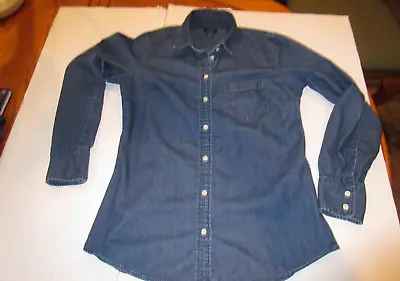 Women's J Crew Blue Chambray Shirt XS Jeans Look Long Sleeve J Crew U K Limited • $19.99