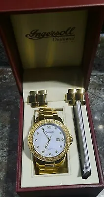 £274.99 • Buy Ingersoll Diamond Two Tone Gold Plated Mens / Ladies Watch Boxed, Rrp New £795