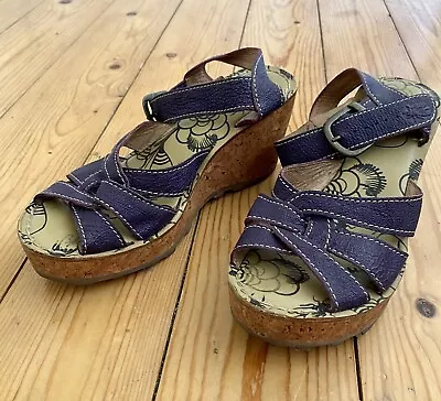 £12 • Buy Fly London Sandals. Purple. Wedge Heel. Size 4