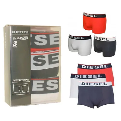 DIESEL Mens Boxer Trunks Cotton Shorts 3 Pack Soft High Quality Underwear GIFT • £24.99