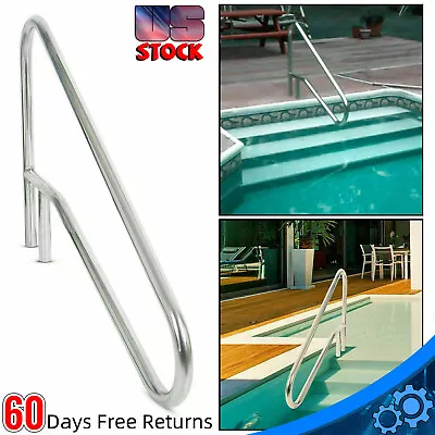 $143.65 • Buy Pool Handrail Cross Braced Deck Mounted Step Stair Rail Stainless Steel 50 X 36 