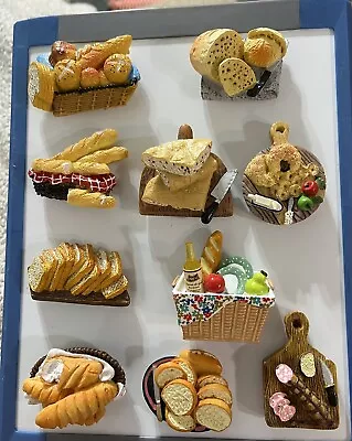 Vintage Lot Of 10 Misc Miniature Faux Food Refrigerator Kitchen Fridge Magnets • $25