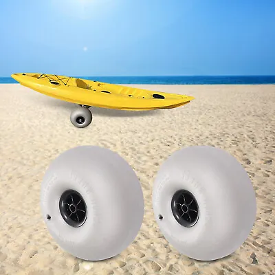 $102.01 • Buy 2x Beach Inflatable Balloon Wheels Sand Tires For Kayak Dolly Canoe Cart Buggy
