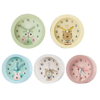 $19.29 • Buy Silent Sweep Seconds Cartoon Small Alarm Clock With Light For Kids Wecker Gift 