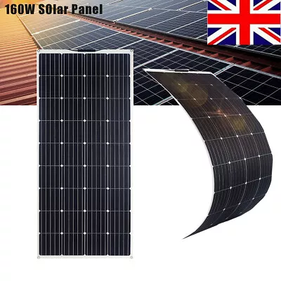 £132.99 • Buy 12V 160W ETFE Flexible Solar Panel Mono Marine Caravan Home Battery Charger UK