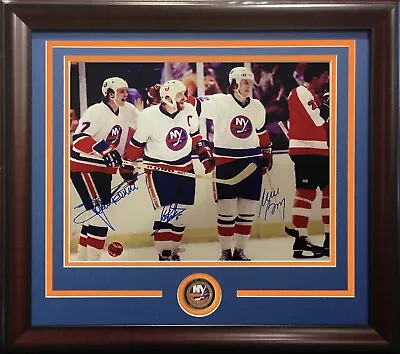 MIKE BOSSY Denis Potvin Persson NY Islanders Signed 11x14 Photo Framed Auto COA • $549.99