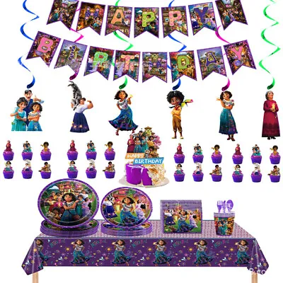 Encanto Kids Birthday Party Supplies Decorations Set Cake Top Banners Balloons • £4.61