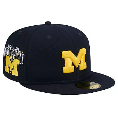 Men's New Era Navy  Michigan Wolverines Throwback 59FIFTY Fitted Hat • $43.99