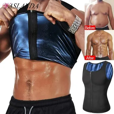 $9.79 • Buy Men Sauna Sweat Vest Slimming Body Shaper Waist Trainer Gym Workout Shapewear AU