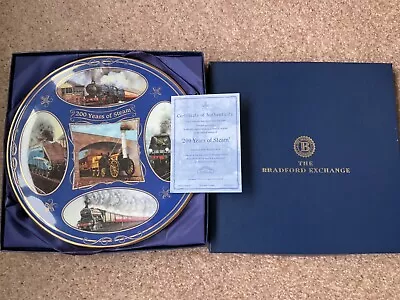 Bradford Exchange Davenport Pottery Steam Trains Art Gold Certificate 100 Rare • £9.99