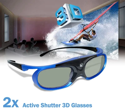 £42.56 • Buy 2x Active Shutter 3D Glasses For Optoma BenQ Vivitek XGIMI All DLP 3D Projector