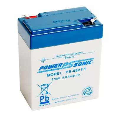 6V 8.0Ah SLA Battery Powersonic PS-682 • £44.29