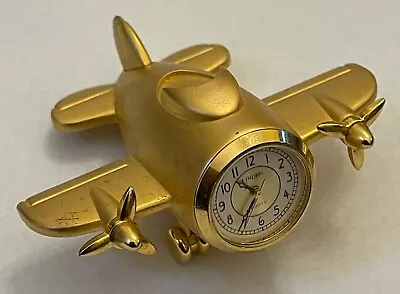 Vintage LINDEN DC Airplane Aircraft Desk Shelf Clock Quartz • $51.37