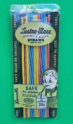 Vintage Lustro Ware Plastic Drinking Straws Counter Display Unopened  • $24