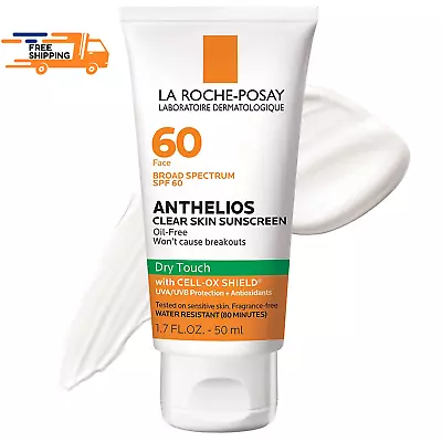 La Roche-Posay Anthelios Clear Skin Sunscreen Dry Touch SPF 60 | Oil Free Sunscr • $36.45