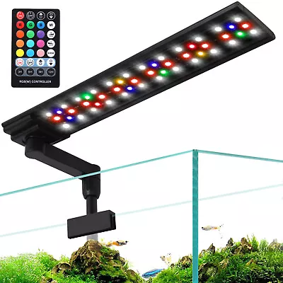 Nano Led Aquarium Light 20W Freshwater Plants Fish Tank With Remote Controller • £56.99