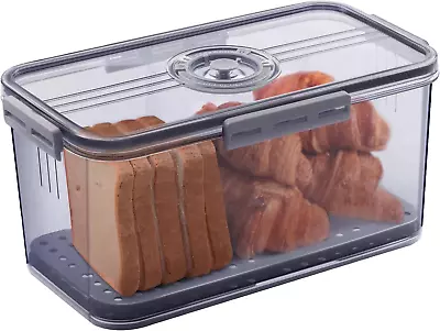 Gifhomfix Airtight Bread Box: Time Recording Grey Lid • $33.95