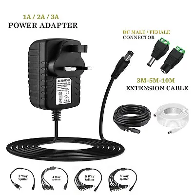 £3.50 • Buy 12V 1A 2A AC/DC UK Power Supply Adapter Safety Charger For LED Strip CCTV Camera