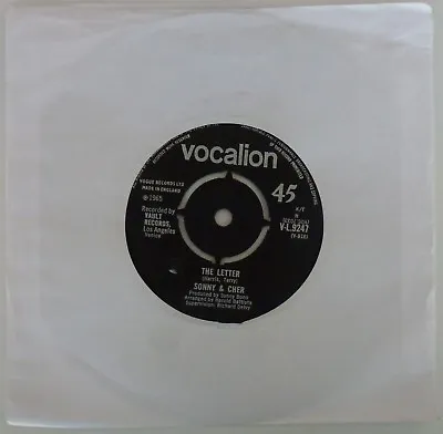 £10 • Buy Sonny & Cher - The Letter - 7  UK 1965 Vocalion V-L.9247 Excellent- Condition
