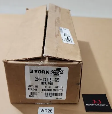 *BRAND NEW* York 024-24115-020 Ventor Motor 1/20 Hp 460V 3400Rpm .16A + Warranty • $500