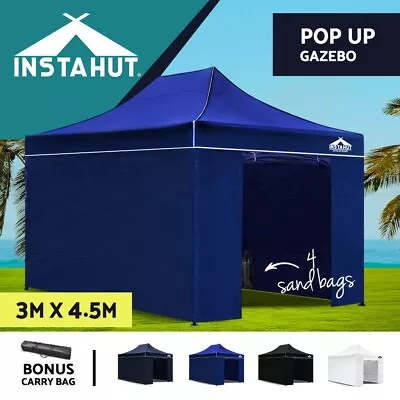 $234.95 • Buy Instahut Gazebo Pop Up Marquee 3x4.5 Outdoor Wedding Folding Tent Party Gazebos