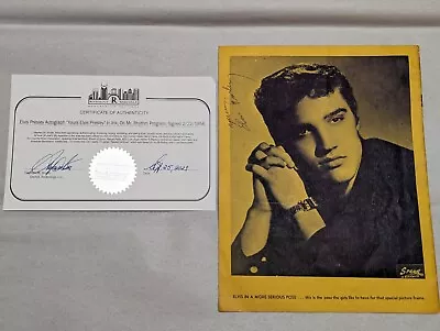 Authenticated 1956 Elvis Autograph Signed On Mr Rhythm Program • $5500