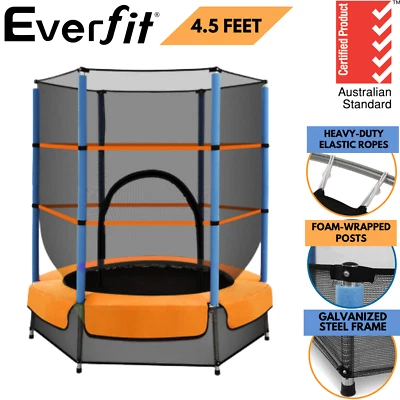 $115.50 • Buy Everfit 4.5FT Trampoline Round Trampolines Kids Enclosure Indoor Outdoor Gift