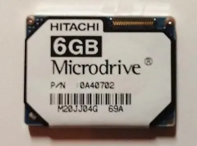 Hitachi GST MicroDrive 3K8 HMS361006M5CE00 6GB 3600RPM IDE ATA33/ATA-4 (0A40702) • $49.99