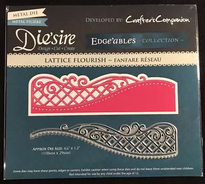 Crafter's Companion Die'sire Edgeables Die - Lattice Flourish Edge Border • £3.50