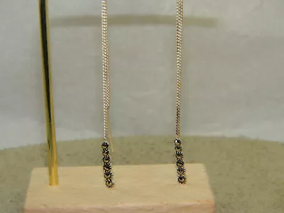 Sterling Silver Marcasite Threader Earrings • $18.99