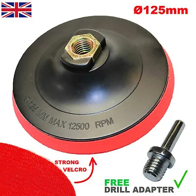 £5.79 • Buy 125MM Hook & Loop Backing Pad Angle Grinder M14 & Drill Attachment For Sand Disc