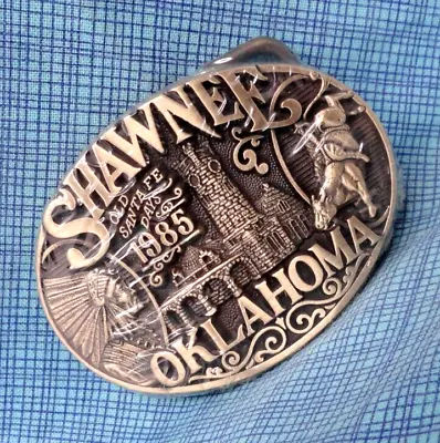 Shawnee OK Old Santa Fe Days Dress Belt Buckle NOS 1985 LE #57 Vtg ADM   .SHY730 • $31.98