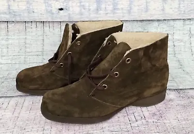 Vintage Hush Puppies Cuddle Brown Suede Chukka Ankle Boot US 6.5 M Lined - 55865 • $22.99
