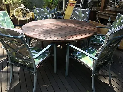 $315 • Buy OUTDOOR 7 Piece Dining Setting Inc Timber Table And 6 Chairs