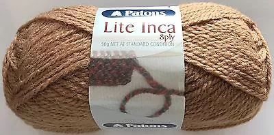 Patons Lite Inca 8ply Biscuit #110 - 50% Wool 20% Alpaca 10 X 50g Balls $45.00 • $45