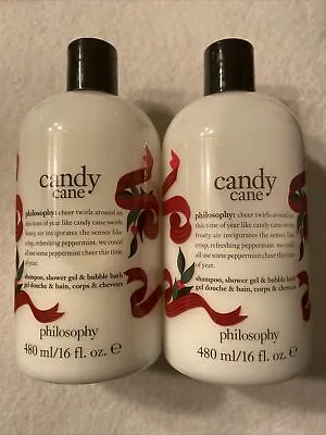 2x Philosophy - Candy Cane Shampoo Shower Gel And Bubble Bath Holiday Sealed • $21.96