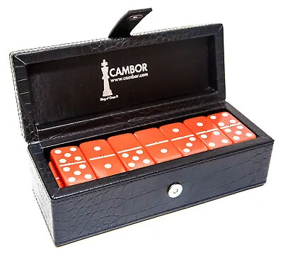 Dominoes Set 28 Tiles Hidden Magnetic Closer Cambors Jumbo Size Double Six • $68.75