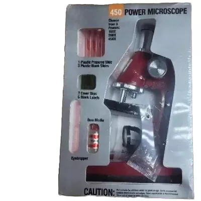 Tasco 450 Power Microscope Inc 100x 200x 450x Power Lenses Complete NEW & SEALED • $41.76