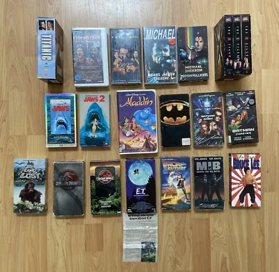 Vtg VHS Movie Bundle- Rare Disney Jaws Back To Future Batman Michael Jackson  • $475