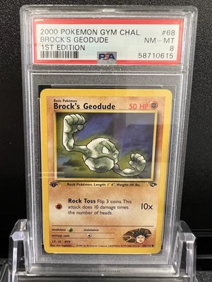 $0.99 • Buy Brock's Geodude 2000 Pokemon Gym Challenge 1st Edition 68/132 PSA 8
